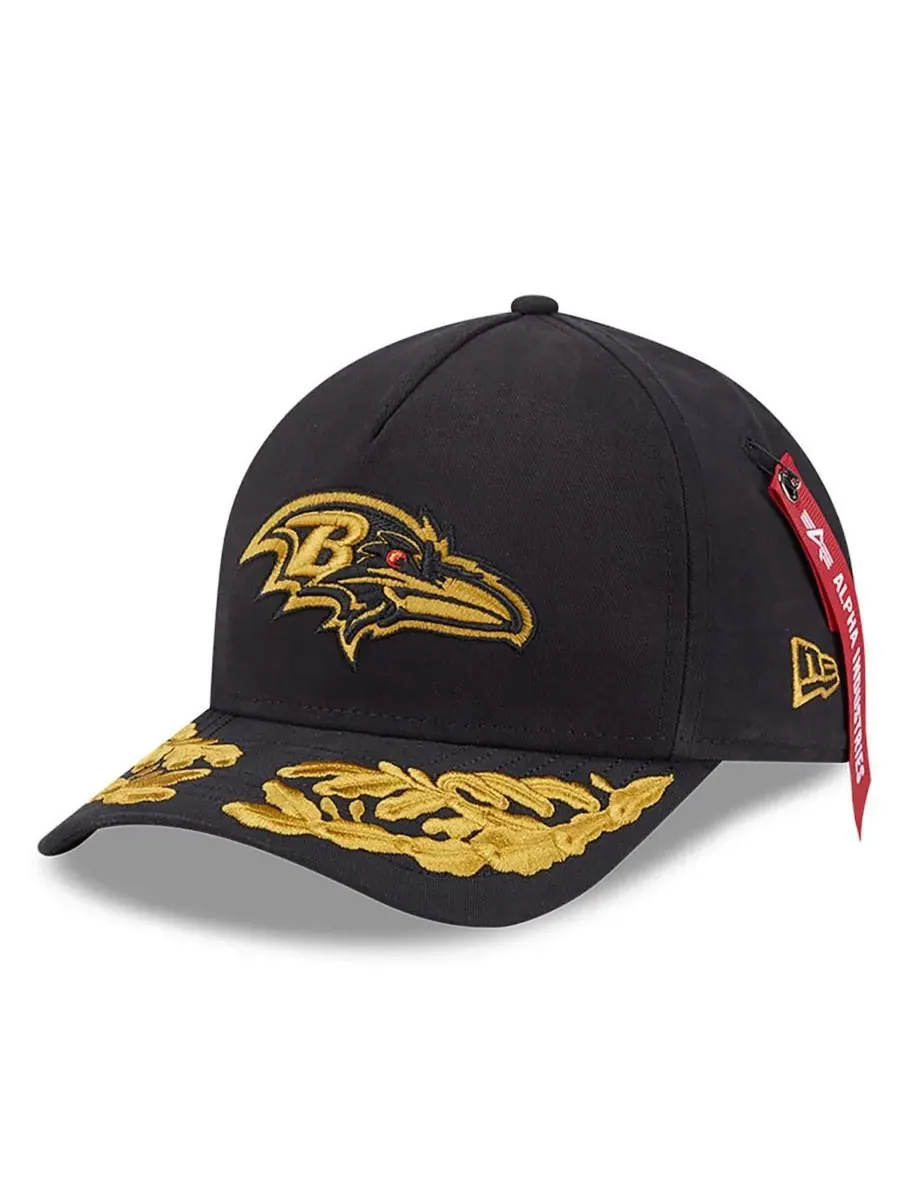 New Era Мужская регулируемая кепка Alpha Men's Industries Black Baltimore Ravens A-Frame 9FORTY