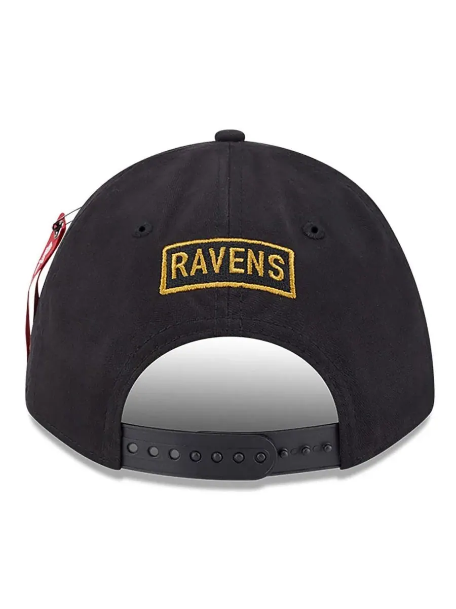 New Era Мужская регулируемая кепка Alpha Men's Industries Black Baltimore Ravens A-Frame 9FORTY — изображение 5 из 5, черный