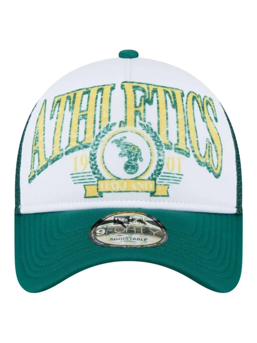 Кепка с принтом Oakland Athletics Cooperstown Collection New Era — изображение 2 из 5, белый зеленый