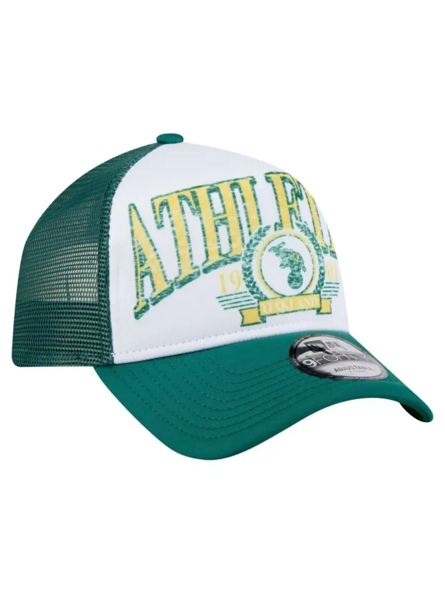 Кепка с принтом Oakland Athletics Cooperstown Collection New Era — изображение 3 из 5, белый зеленый