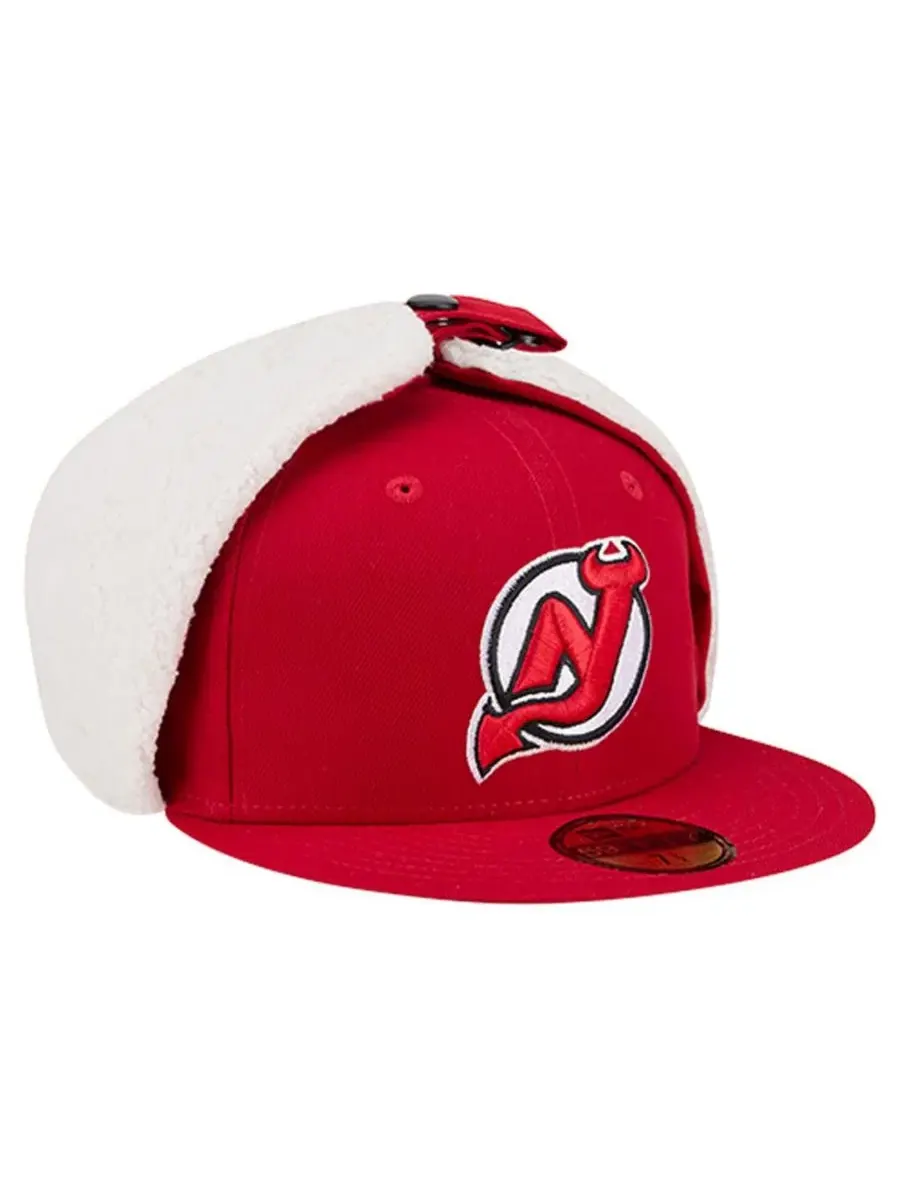 Кепка с ушками и подкладкой из шерпы, модель Injection Dog Ear Classic Fitted New Era — изображение 3 из 5, красный
