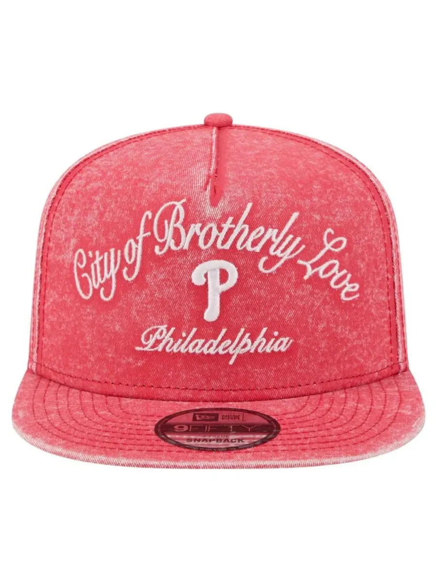 Кепка-снэпбек с вышивкой Philadelphia Phillies, модель City Slogan A-Frame 9FIFTY New Era — изображение 4 из 5, красный