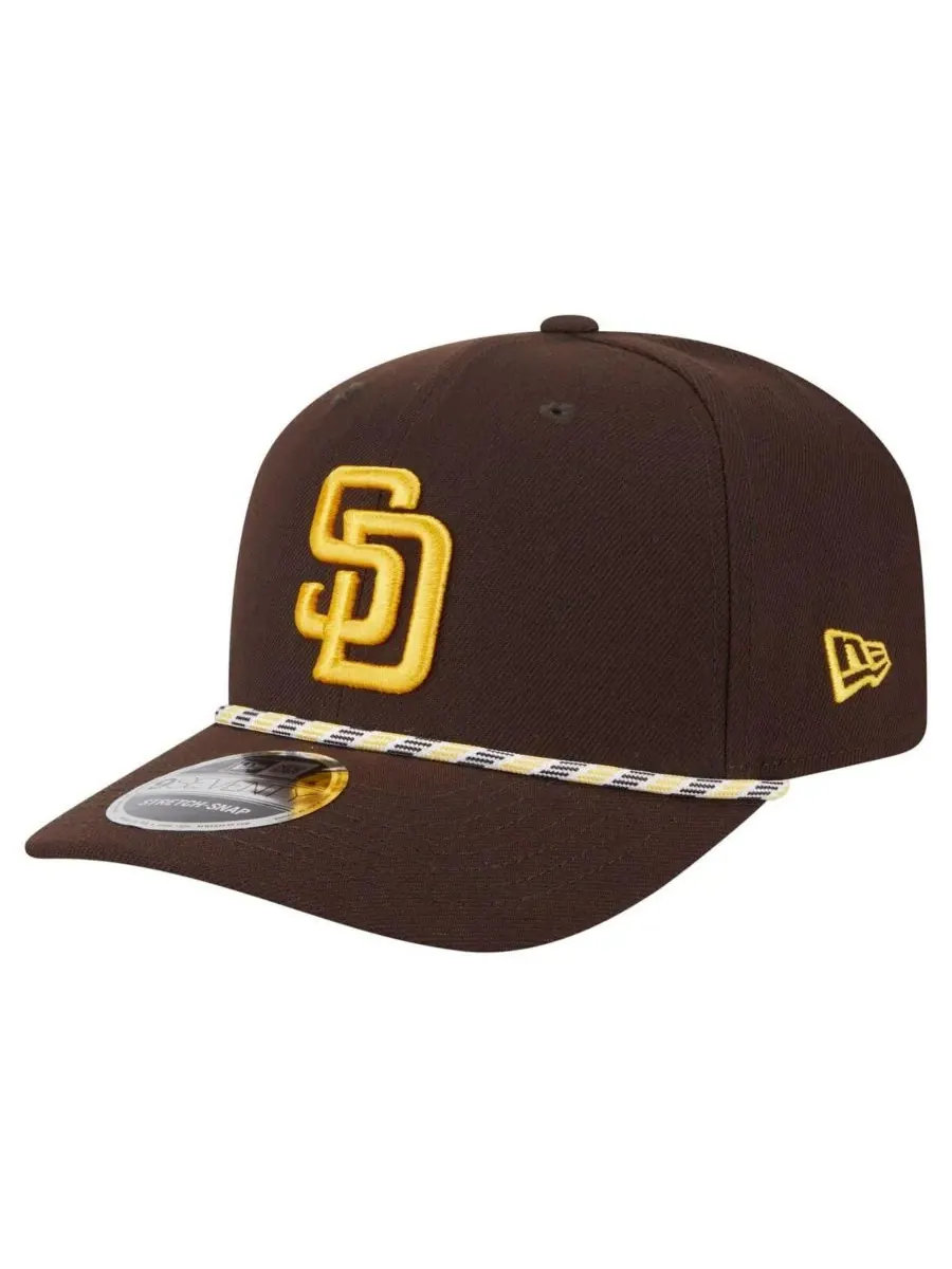 New Era Мужская коричневая кепка San Diego Padres Multi-Rope 9SEVENTY с эластичными застежками