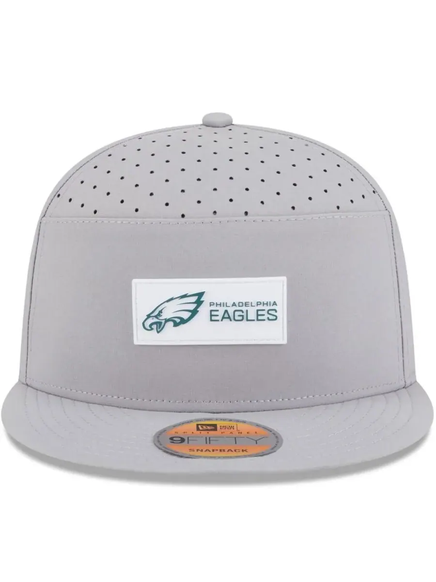 New Era Мужская серая кепка Philadelphia Eagles 2025 Sideline Split Panel 9FIFTY Snapback — изображение 5 из 5, серый