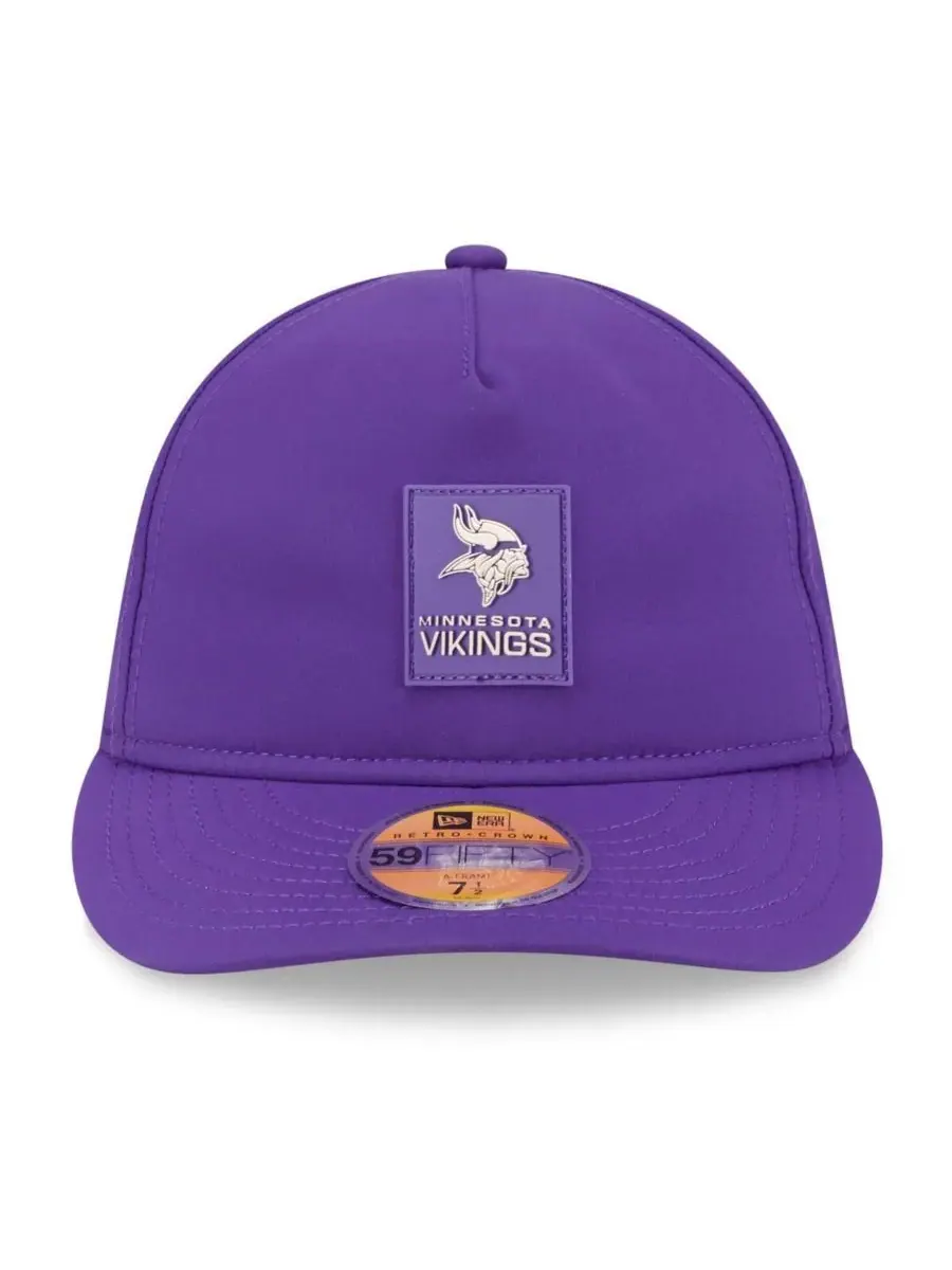 New Era Мужская фиолетовая кепка Minnesota Vikings 2025 Sideline Retro Crown 59FIFTY Fitted Hat — изображение 4 из 5