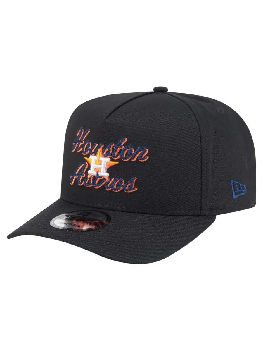 New Era Мужская черная бейсболка Houston Astros Chainstitch 9FIFTY A-Frame Snapback