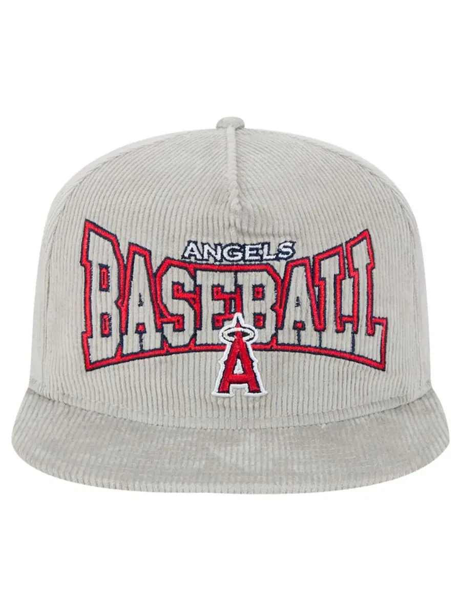 New Era Мужская серая вельветовая кепка-бейсболка Los Angeles Angels с регулируемой застежкой — изображение 2 из 3, серый