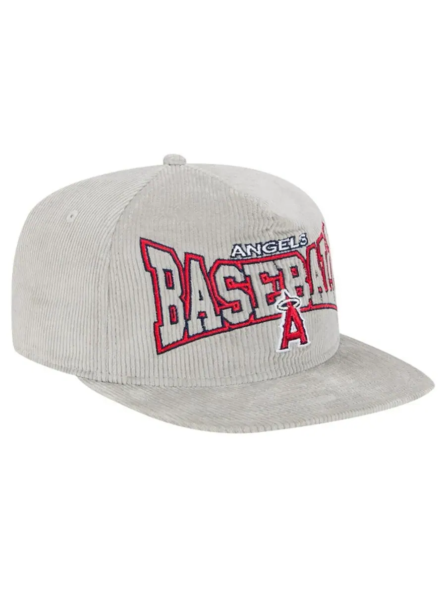 New Era Мужская серая вельветовая кепка-бейсболка Los Angeles Angels с регулируемой застежкой — изображение 3 из 3, серый