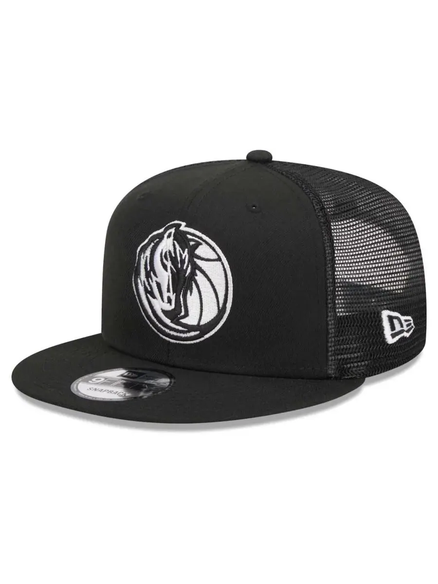 New Era Мужская черная бейсболка Dallas Mavericks Evergreen 9FIFTY Trucker Snapback