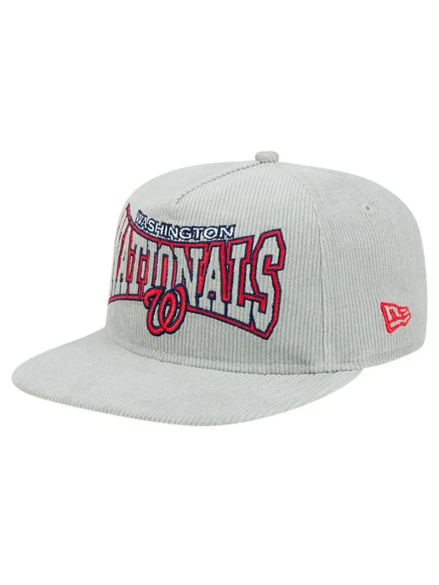 New Era Мужская серая вельветовая кепка-бейсболка Washington Nationals с регулируемой застежкой