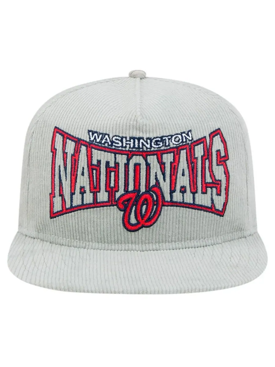 New Era Мужская серая вельветовая кепка-бейсболка Washington Nationals с регулируемой застежкой — изображение 2 из 4, серый