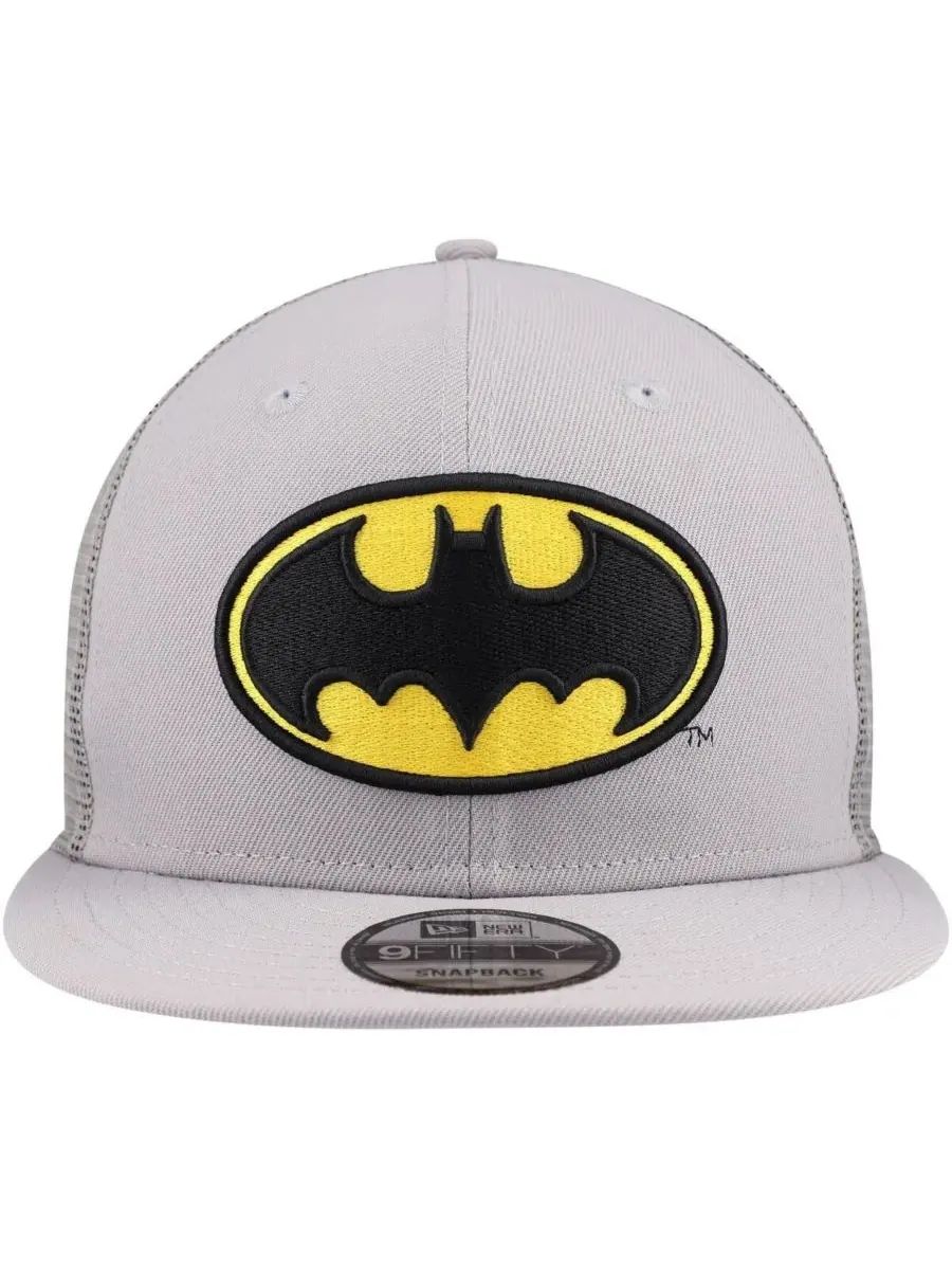 New Era Мужская серая кепка-тракер Batman 9FIFTY с застежкой-регулятором — изображение 4 из 4, серый