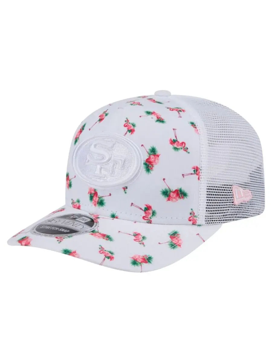 New Era Мужская белая кепка San Francisco 49ers Adventure Flamingo Pattern 9SEVENTY с эластичными