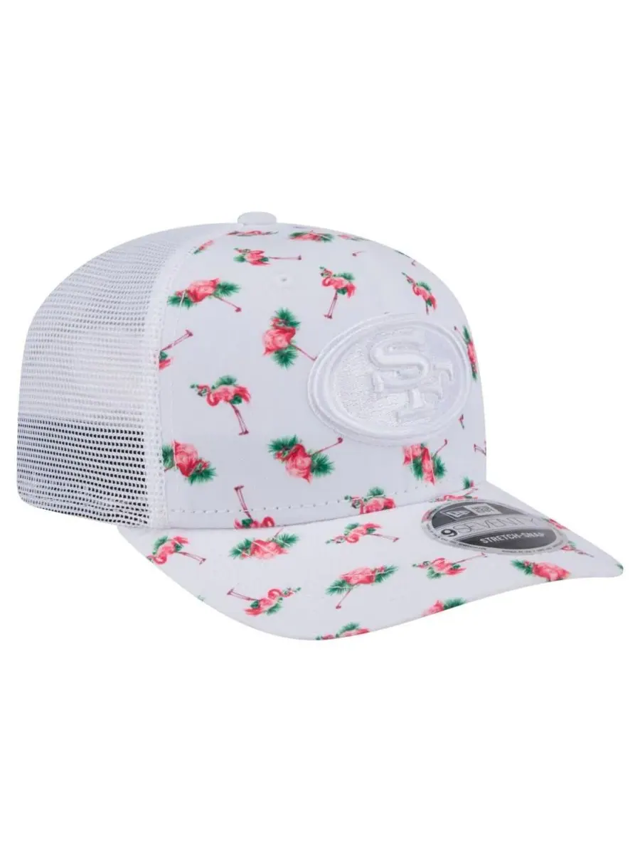 New Era Мужская белая кепка San Francisco 49ers Adventure Flamingo Pattern 9SEVENTY с эластичными — изображение 4 из 5, белый