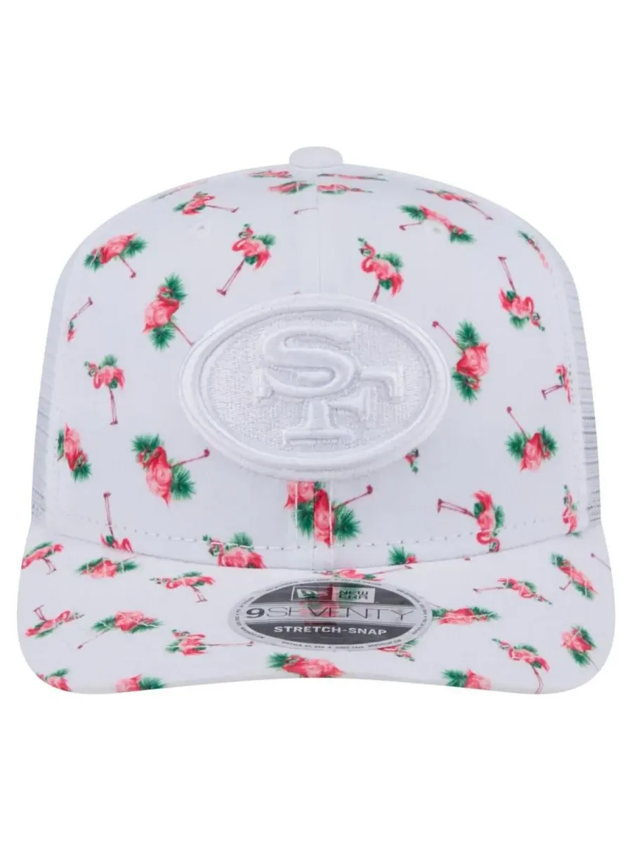 New Era Мужская белая кепка San Francisco 49ers Adventure Flamingo Pattern 9SEVENTY с эластичными — изображение 5 из 5, белый
