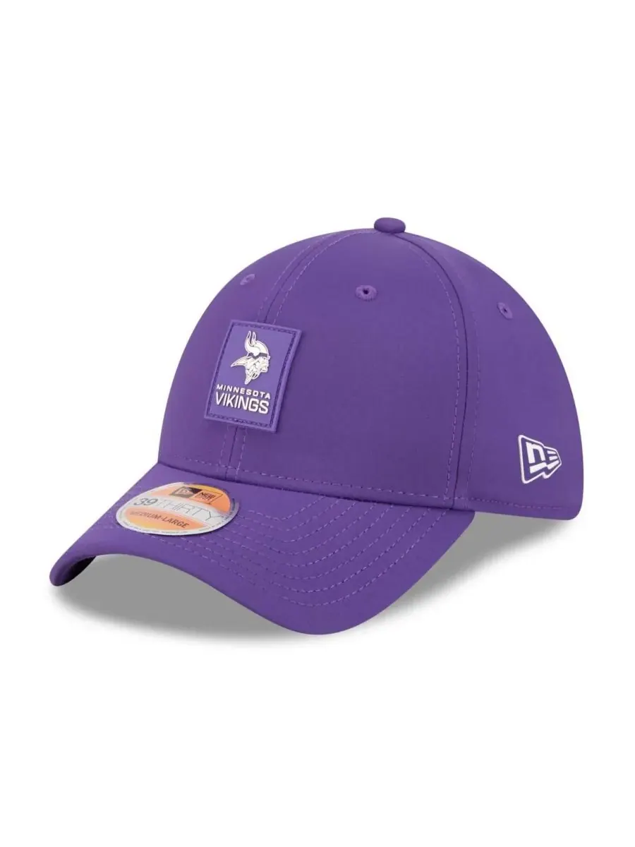 New Era Мужская фиолетовая кепка Minnesota Vikings 2025 Sideline 39THIRTY Flex