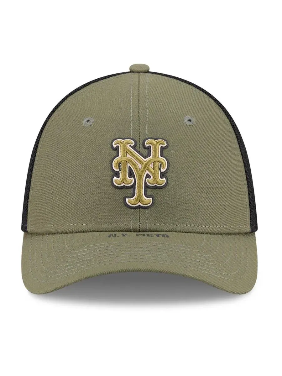 Бейсболка New Era 39THIRTY с вышивкой New York Mets — изображение 2 из 5, оливковый