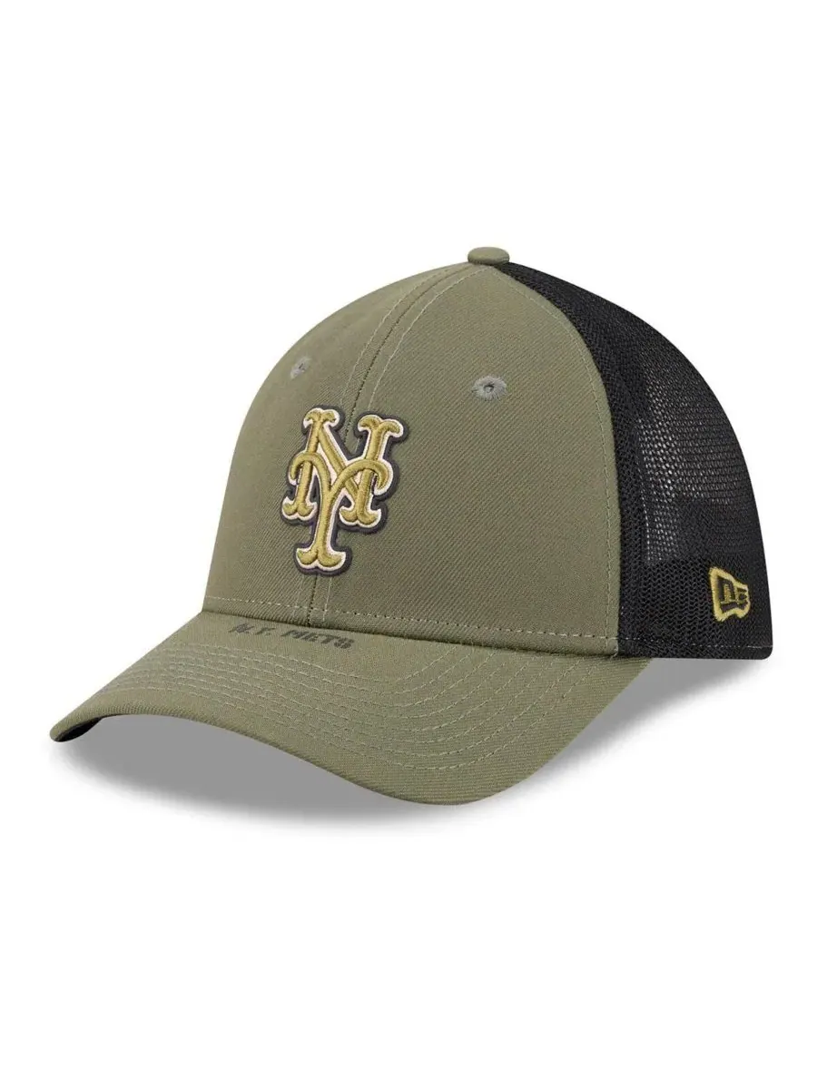 Бейсболка New Era 39THIRTY с вышивкой New York Mets — изображение 3 из 5, оливковый