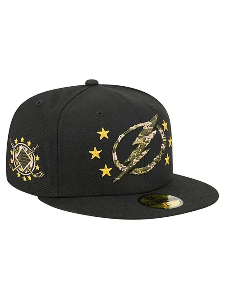New Era Мужская черная бейсболка Tampa Bay Lightning Military Appreciation Digital Camo Stars