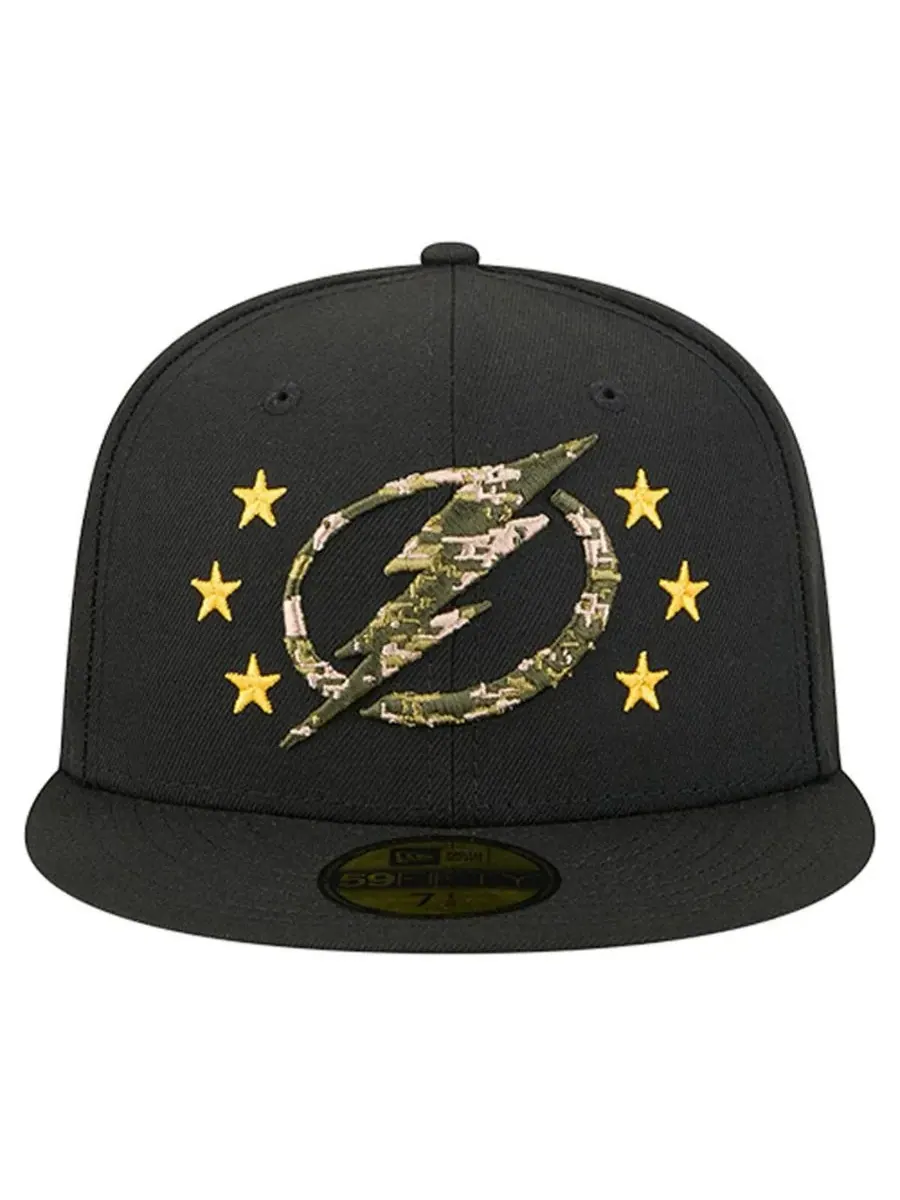 New Era Мужская черная бейсболка Tampa Bay Lightning Military Appreciation Digital Camo Stars — изображение 4 из 4, черный