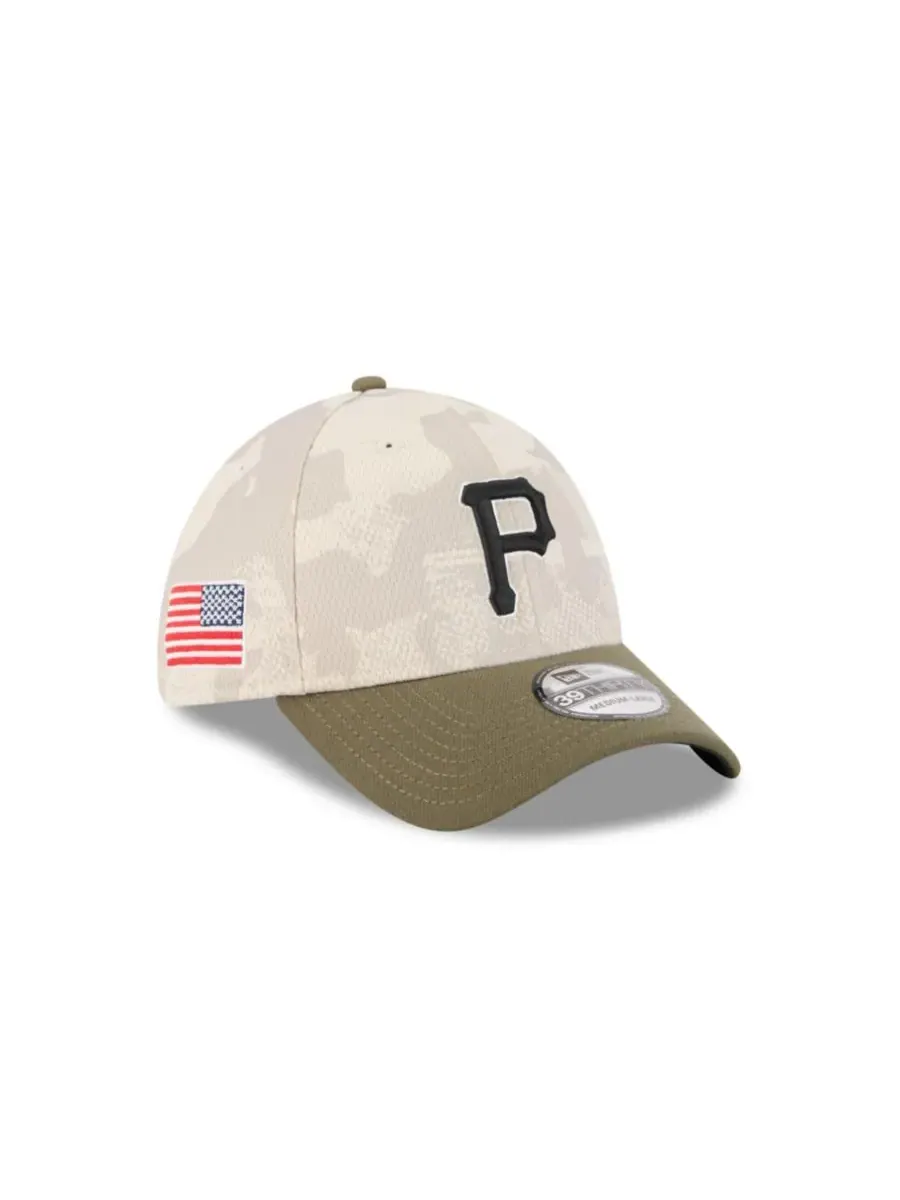 New Era Мужская светло-бежевая/оливковая кепка Pittsburgh Pirates ко Дню вооруженных сил 2025 года — изображение 2 из 7