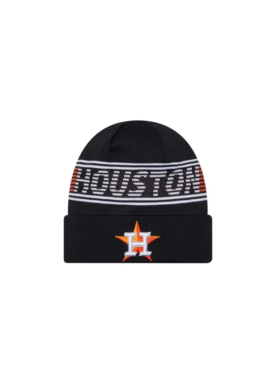 New Era Мужская темно-синяя вязаная шапка с отворотом из коллекции Houston Astros Authentic