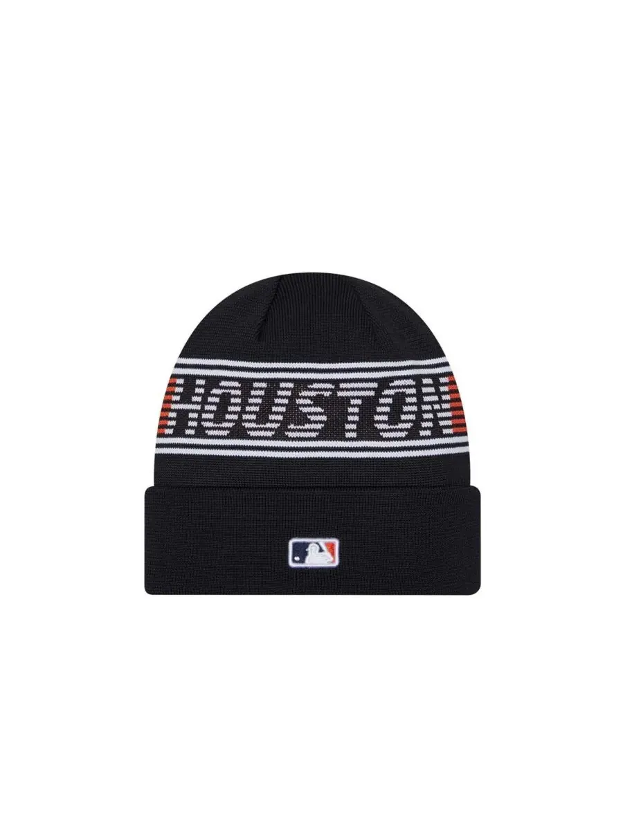 New Era Мужская темно-синяя вязаная шапка с отворотом из коллекции Houston Astros Authentic — изображение 2 из 2, темно-синий