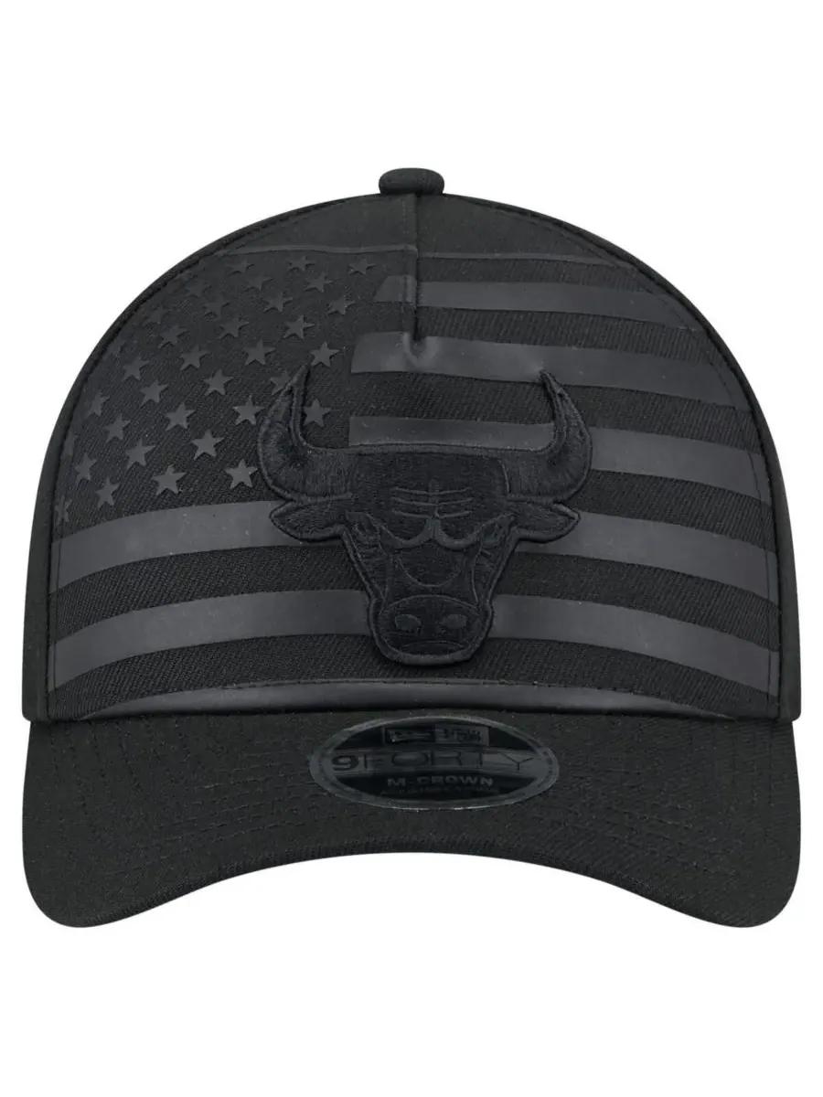 New Era Мужская черная регулируемая кепка Chicago Bulls Game Day Flag A-Frame 9FORTY — изображение 2 из 4, черный
