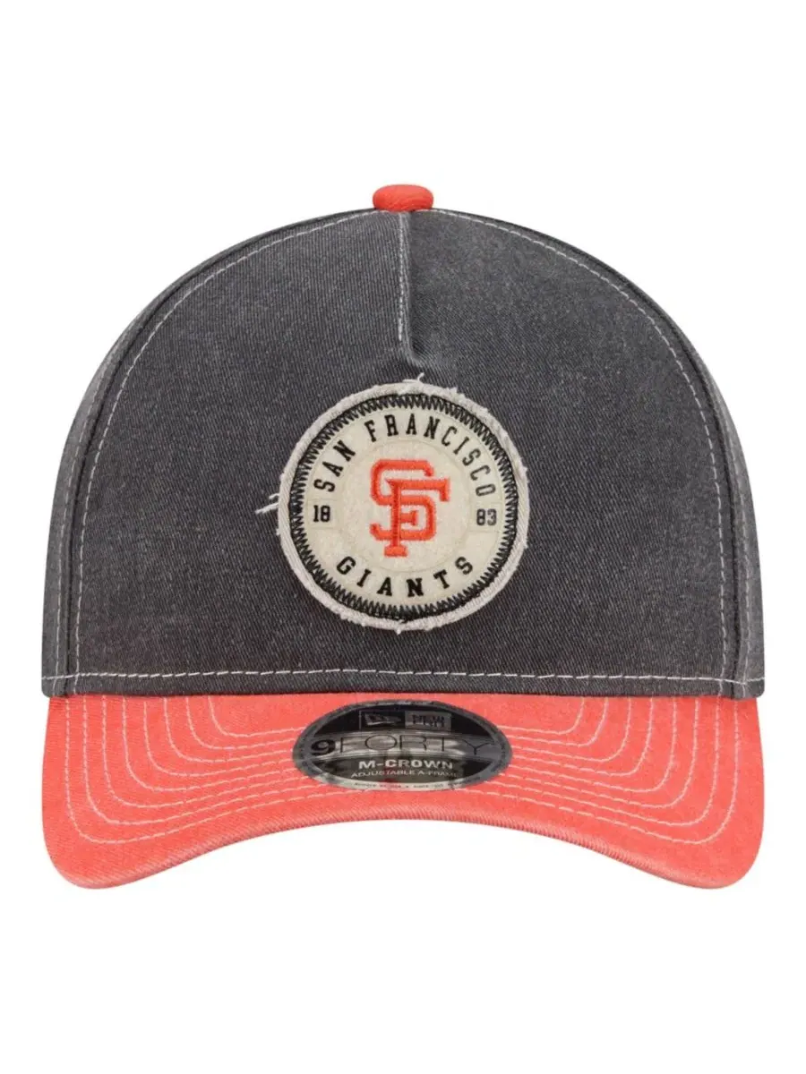 Кепка New Era 9FORTY A-Frame с вышитым логотипом San Francisco Giants — изображение 2 из 5, черный оранжевый