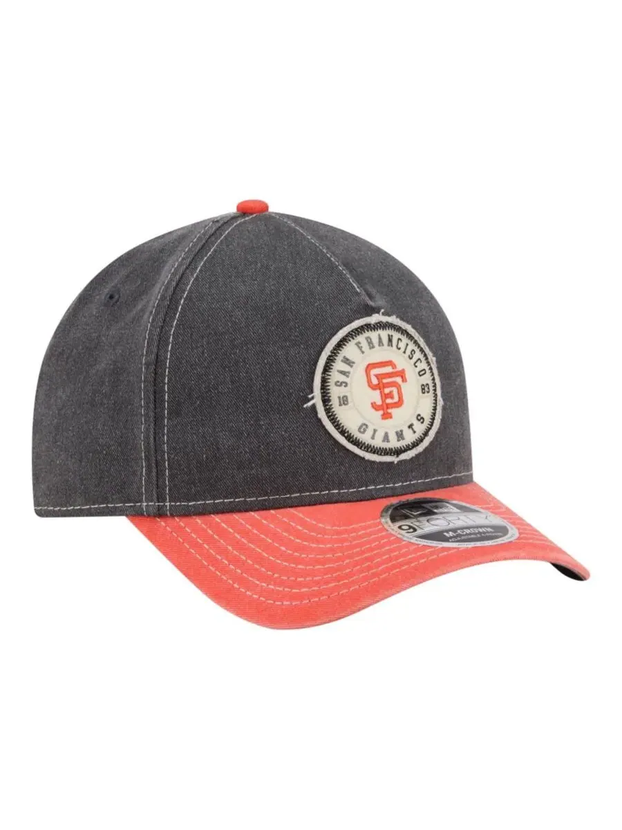Кепка New Era 9FORTY A-Frame с вышитым логотипом San Francisco Giants — изображение 3 из 5, черный оранжевый