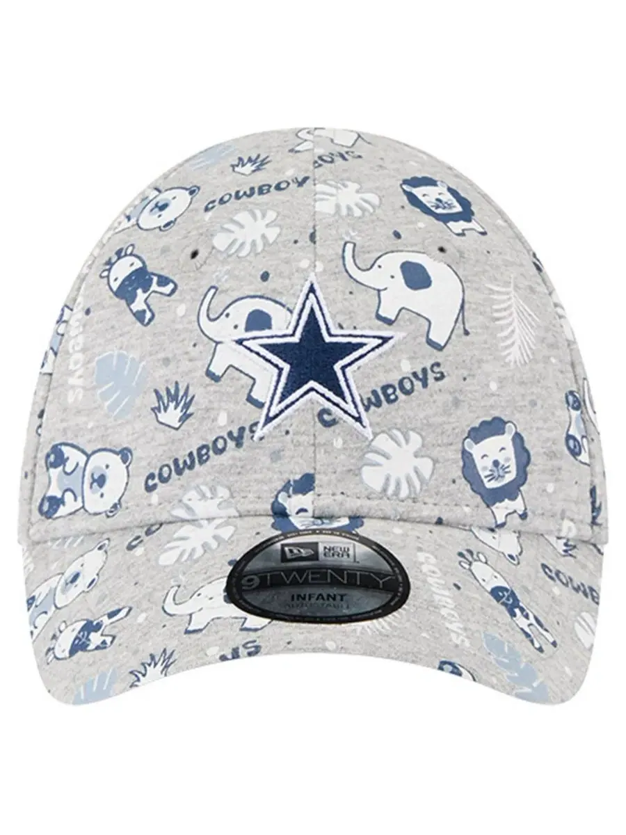 Кепка-бейсболка с принтом Dallas Cowboys New Era — изображение 2 из 5, серый