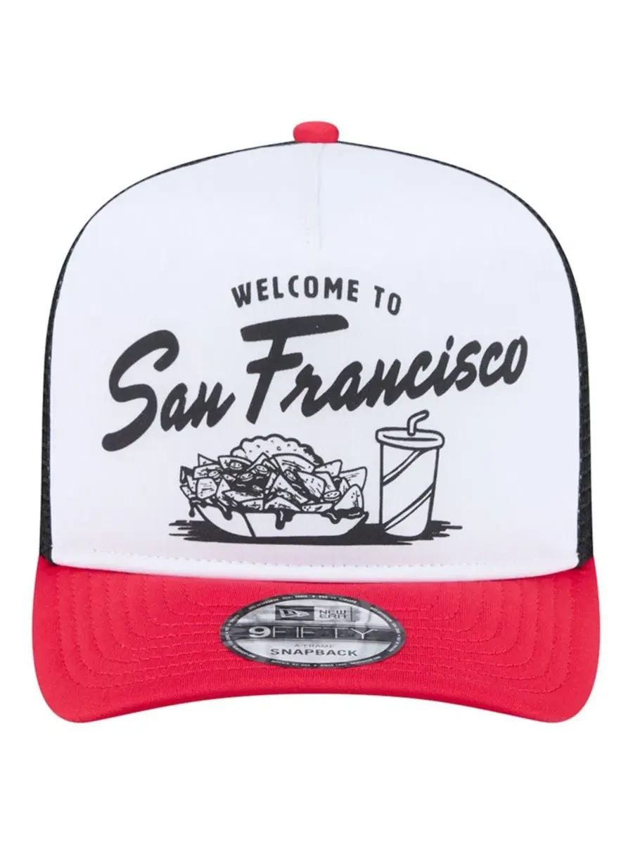 Кепка-тракер с принтом San Francisco 49ers Foodie 9FIFTY A-Frame New Era — изображение 2 из 7, белый