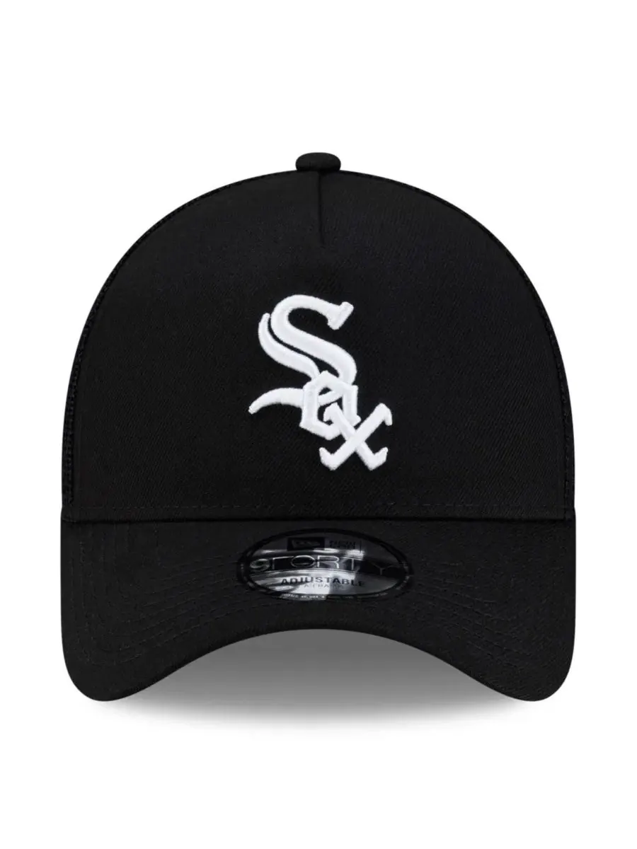 Кепка-тракер с вышитым логотипом Chicago White Sox Side Script 9FORTY A-Frame New Era — изображение 2 из 5, черный