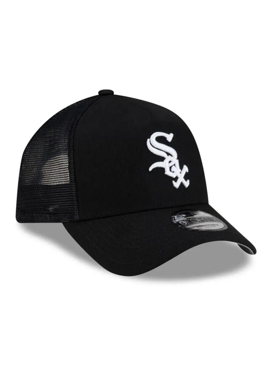Кепка-тракер с вышитым логотипом Chicago White Sox Side Script 9FORTY A-Frame New Era — изображение 3 из 5, черный