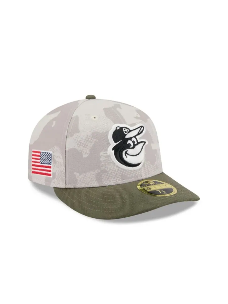 New Era Мужская бейсболка 59FIFTY Low Profile, светло-бежевая/оливковая, посвященная Дню — изображение 2 из 7