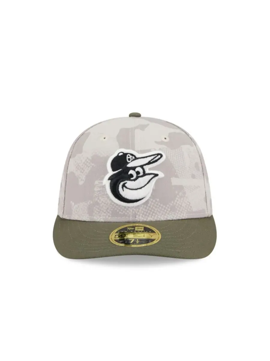 New Era Мужская бейсболка 59FIFTY Low Profile, светло-бежевая/оливковая, посвященная Дню — изображение 3 из 7