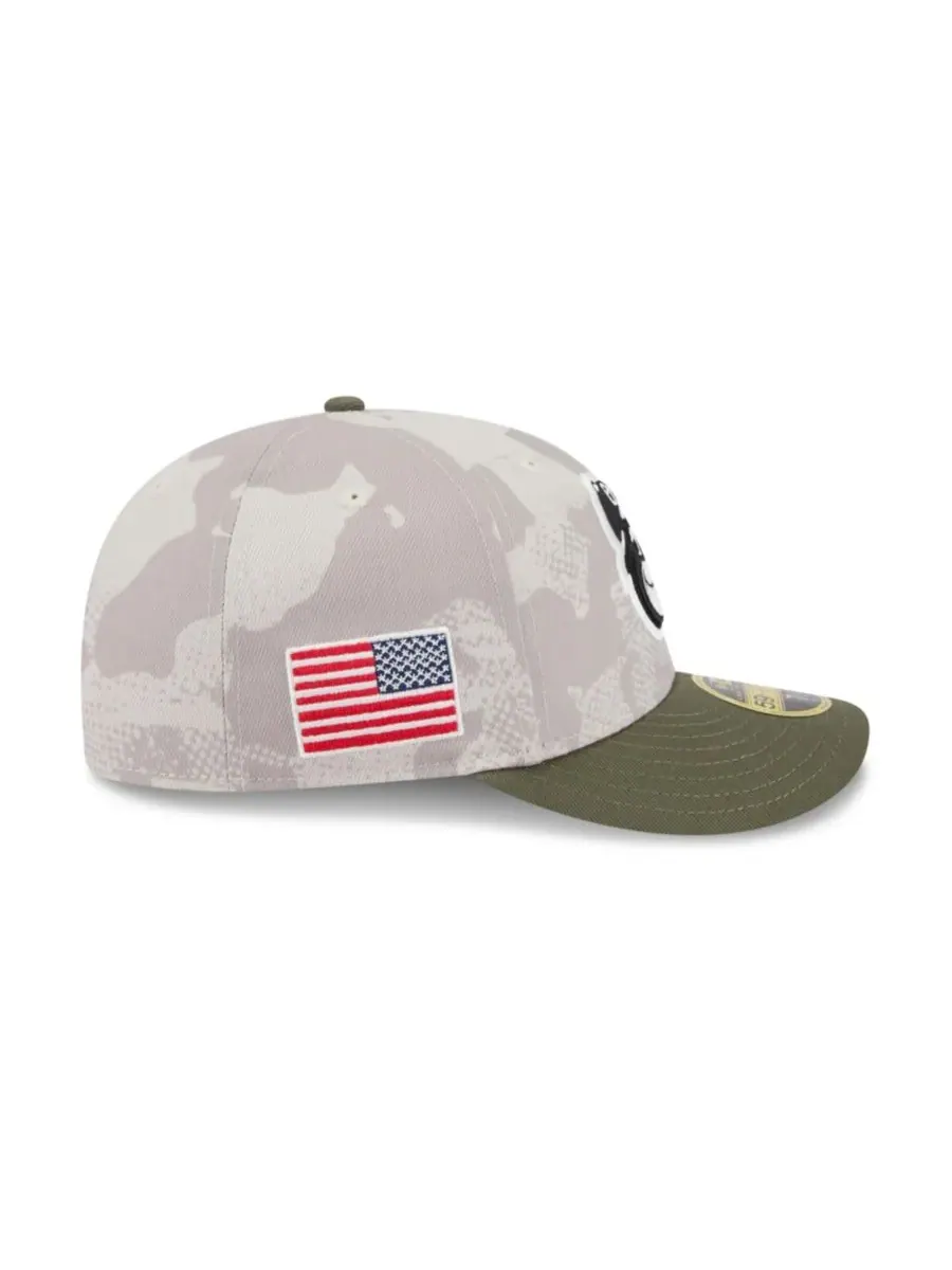 New Era Мужская бейсболка 59FIFTY Low Profile, светло-бежевая/оливковая, посвященная Дню — изображение 6 из 7