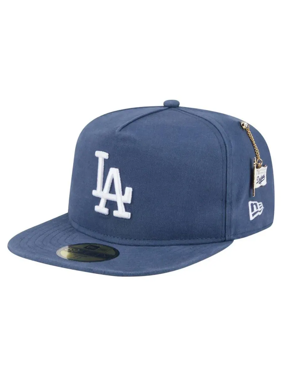 New Era Мужская синяя бейсболка Los Angeles Dodgers Championship Side Flag A-Frame 59FIFTY — изображение 3 из 4, синий
