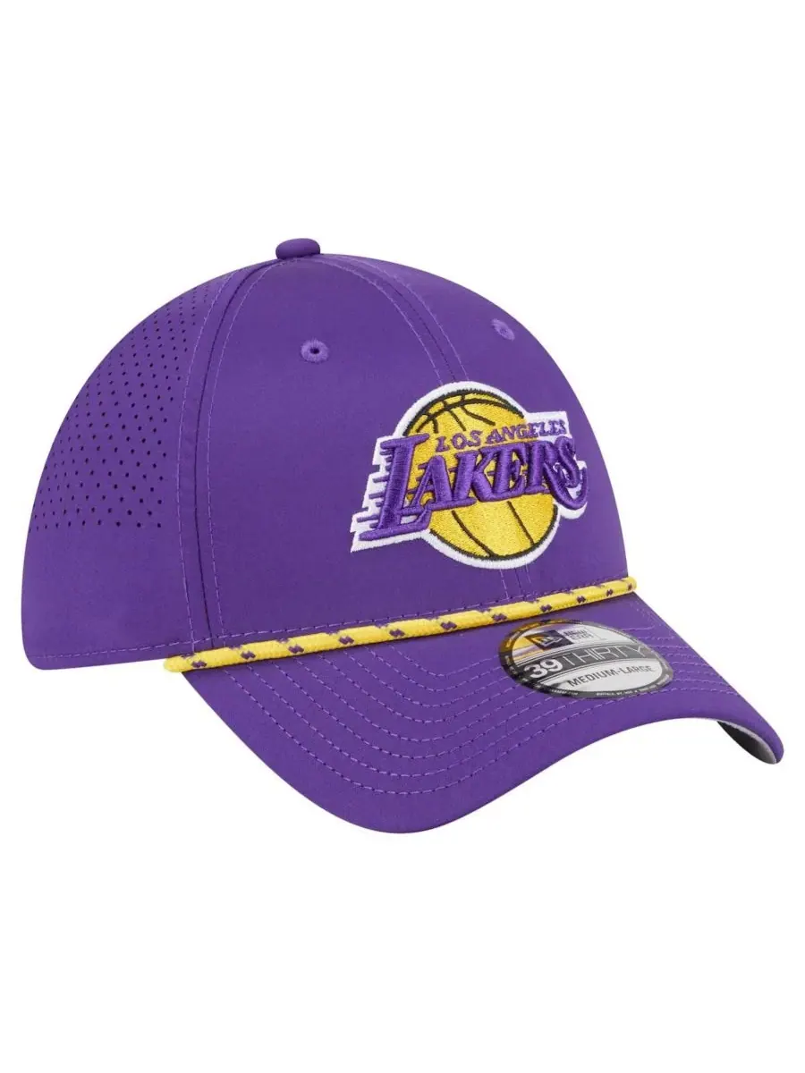 New Era Мужская фиолетовая кепка Los Angeles Lakers Featherweight Poly Rope Flex 39Thirty — изображение 4 из 5, фиолетовый