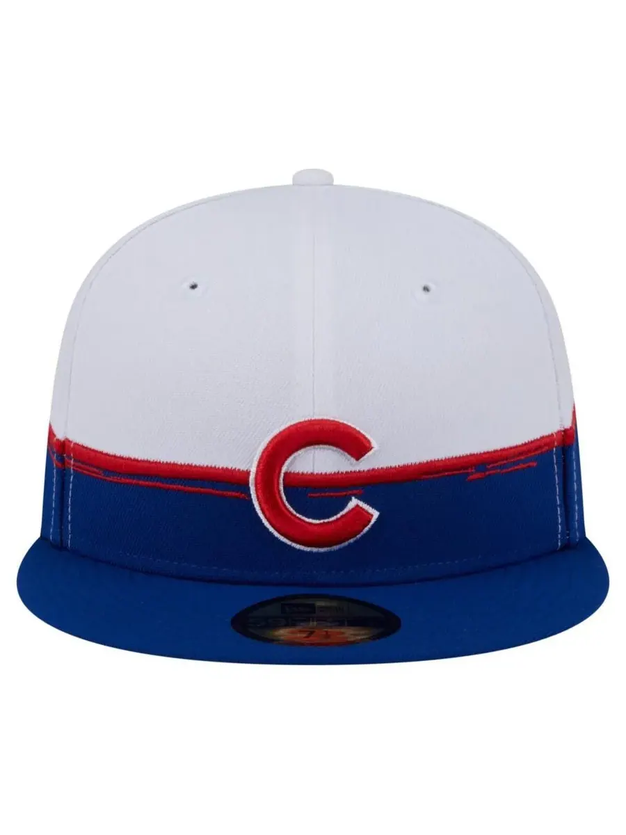 Мужская бейсболка Chicago Cubs Paint Stroke 59FIFTY с королевским/белым цветом верха New Era — изображение 2 из 4, белый