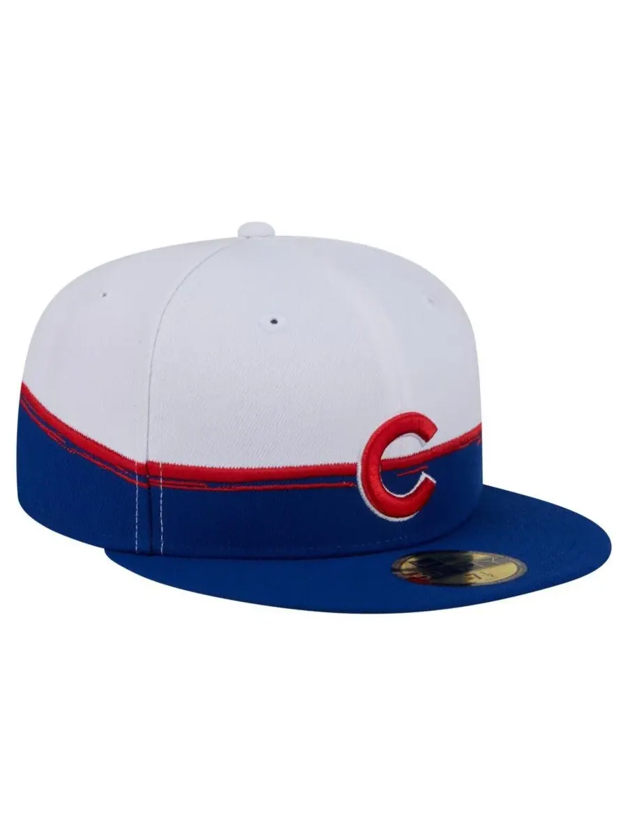 Мужская бейсболка Chicago Cubs Paint Stroke 59FIFTY с королевским/белым цветом верха New Era — изображение 3 из 4, белый