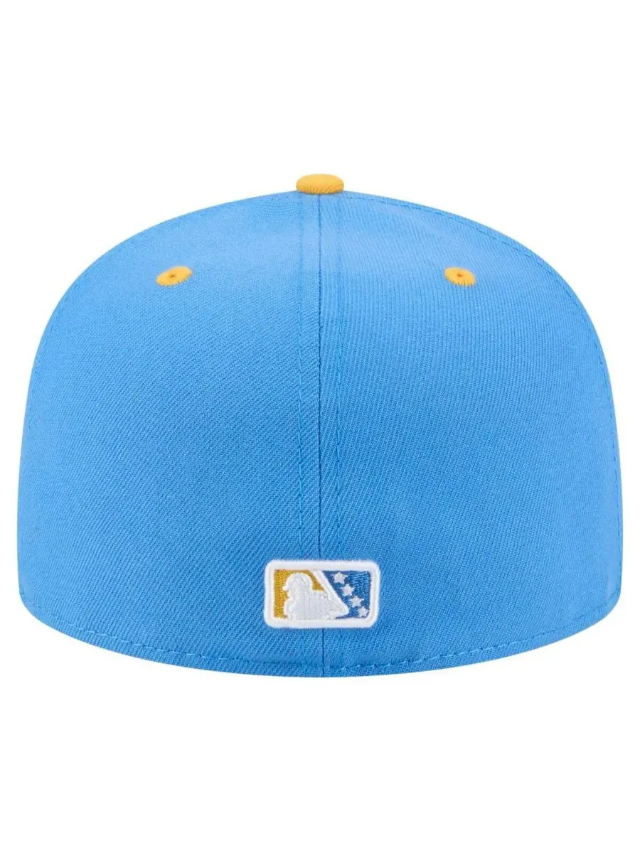 New Era Мужская кепка Myrtle Beach Pelicans Authentic Collection 59FIFTY сине-желтого цвета — изображение 4 из 4