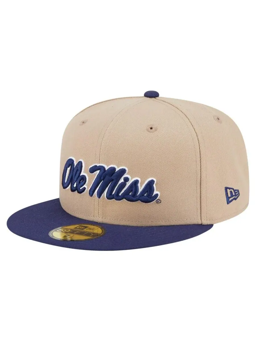 New Era Мужская кепка цвета хаки Ole Miss Rebels Two-Tone 59FIFTY Fitted Hat