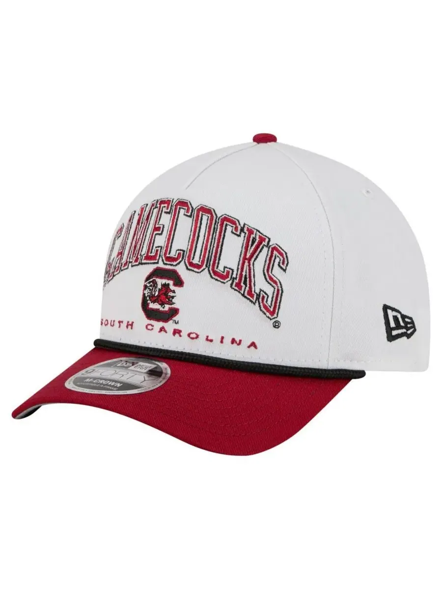 New Era Мужская бело-гранатовая кепка South Carolina Gamecocks Arch Two-Tone Rope 9FORTY A-Frame