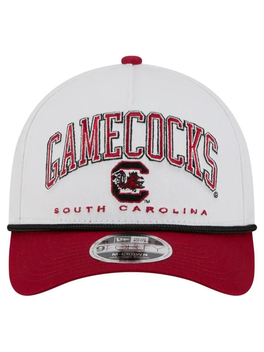 New Era Мужская бело-гранатовая кепка South Carolina Gamecocks Arch Two-Tone Rope 9FORTY A-Frame — изображение 5 из 5, белый