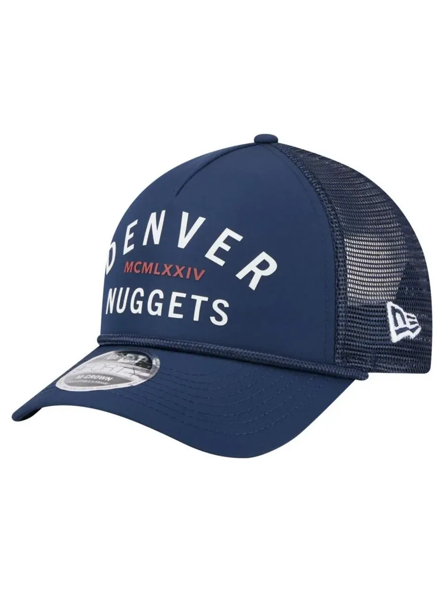 New Era Мужская темно-синяя минималистичная бейсболка Denver Nuggets A-Frame 9FORTY Trucker Hat