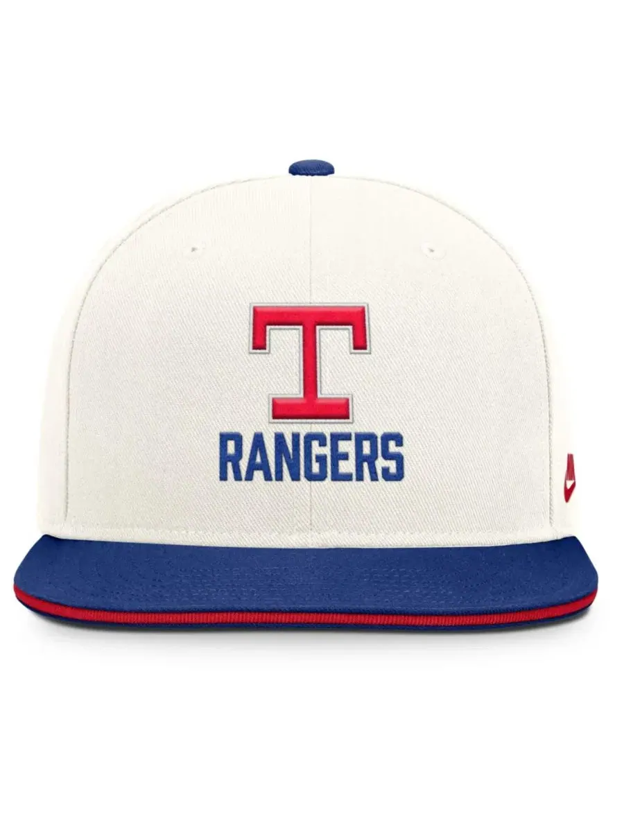Кепка-снэпбек с вышивкой Texas Rangers, модель Cooperstown Pro Dri-FIT Nike — изображение 2 из 5, кремовый