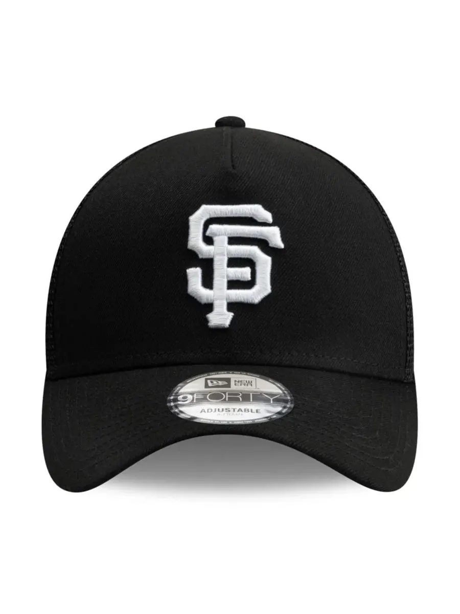 Кепка-тракер с вышивкой San Francisco Giants Side Script 9FORTY A-Frame New Era — изображение 2 из 5, черный