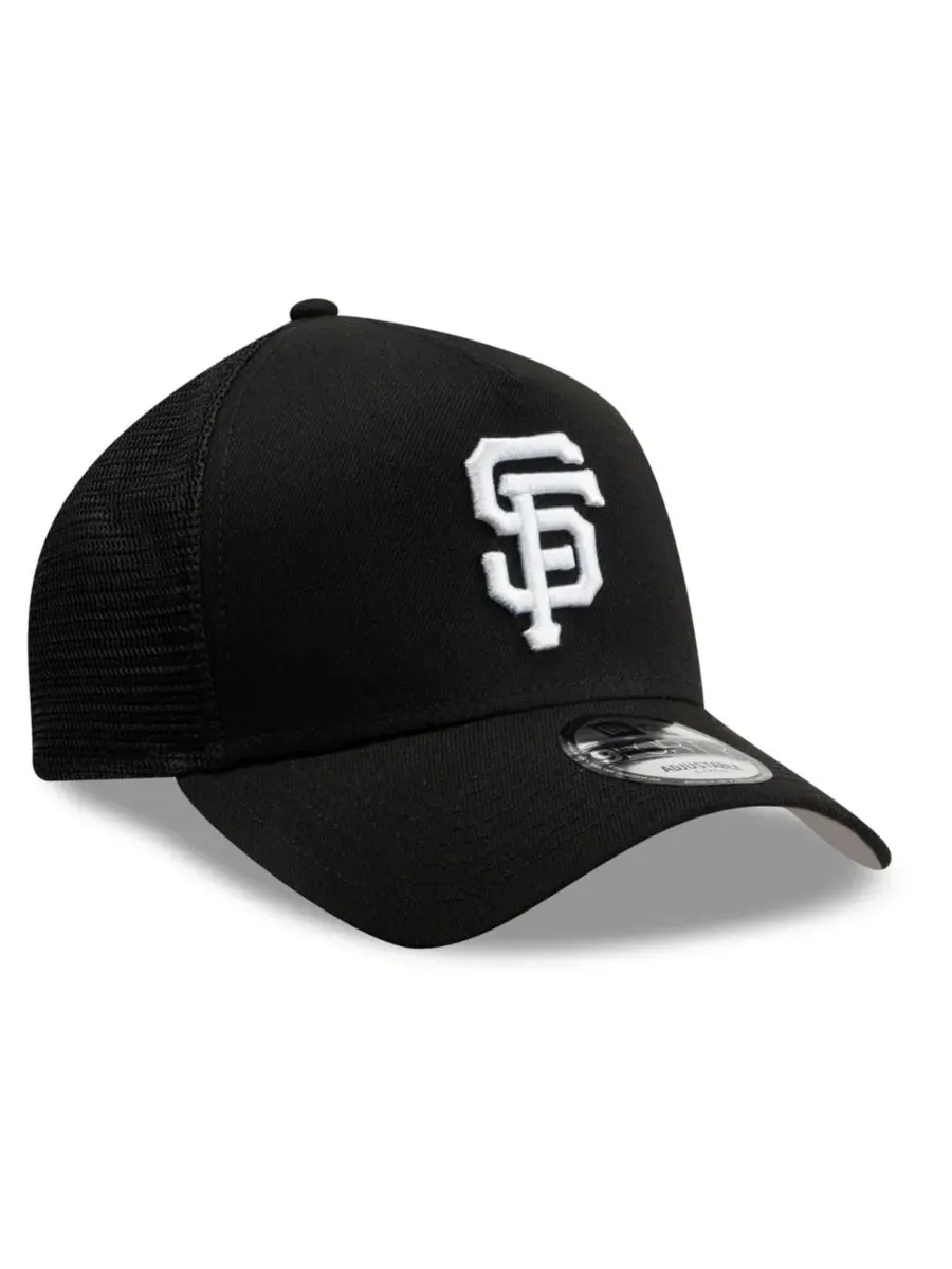 Кепка-тракер с вышивкой San Francisco Giants Side Script 9FORTY A-Frame New Era — изображение 3 из 5, черный