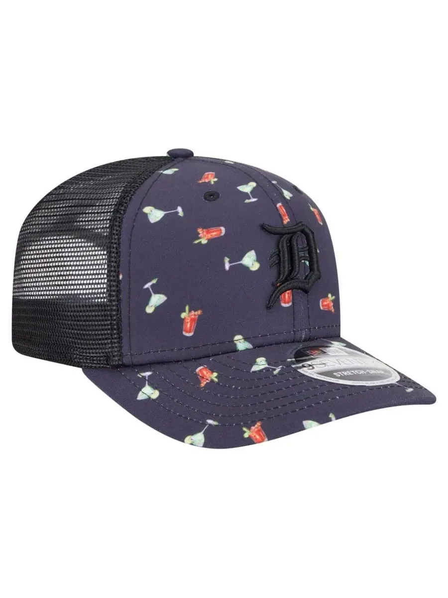 New Era Мужская черная кепка Detroit Tigers Adventure Drinks Pattern 9SEVENTY с эластичными — изображение 3 из 4, черный
